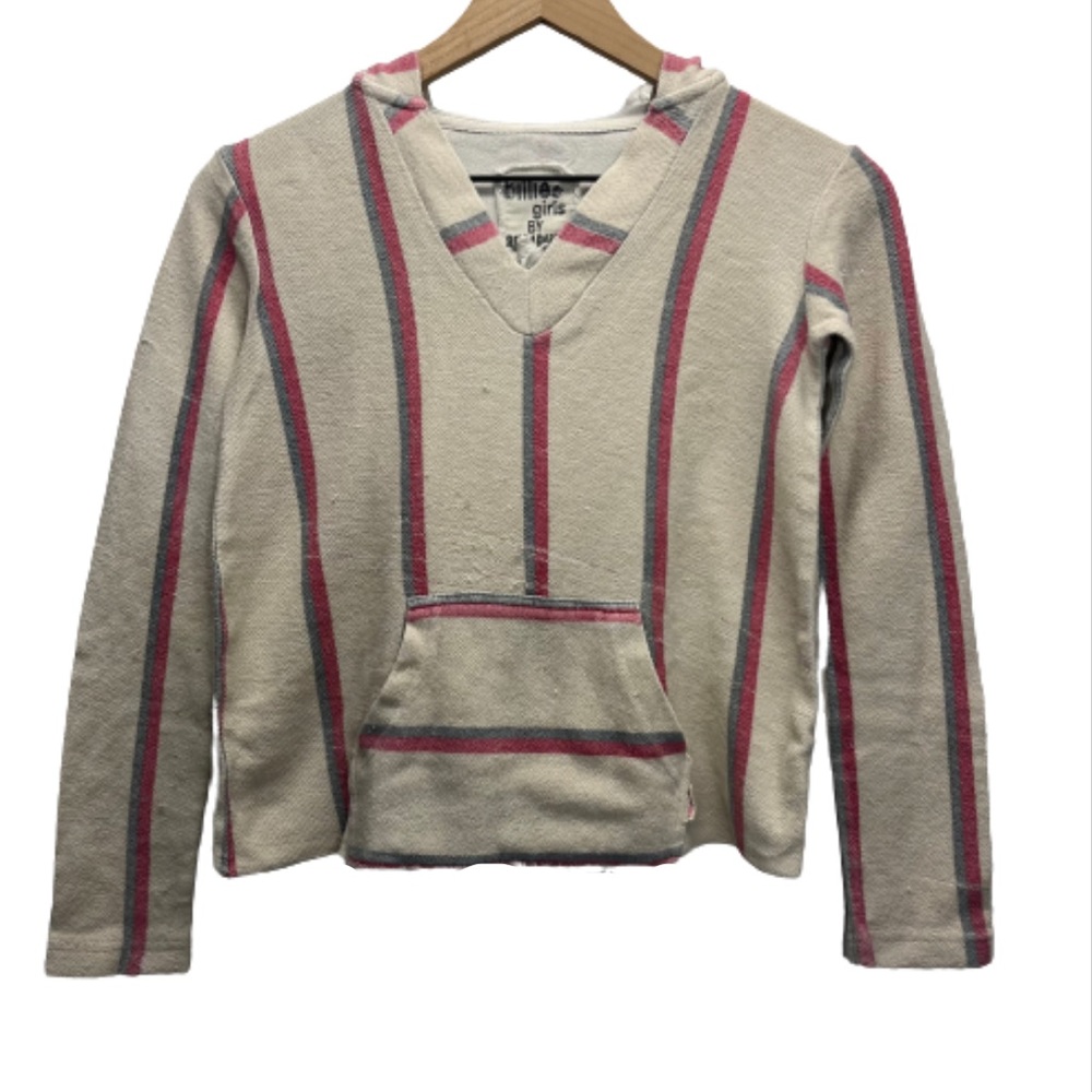 Billabong Girls Frayed Distressed Hem Pullover Hoodie